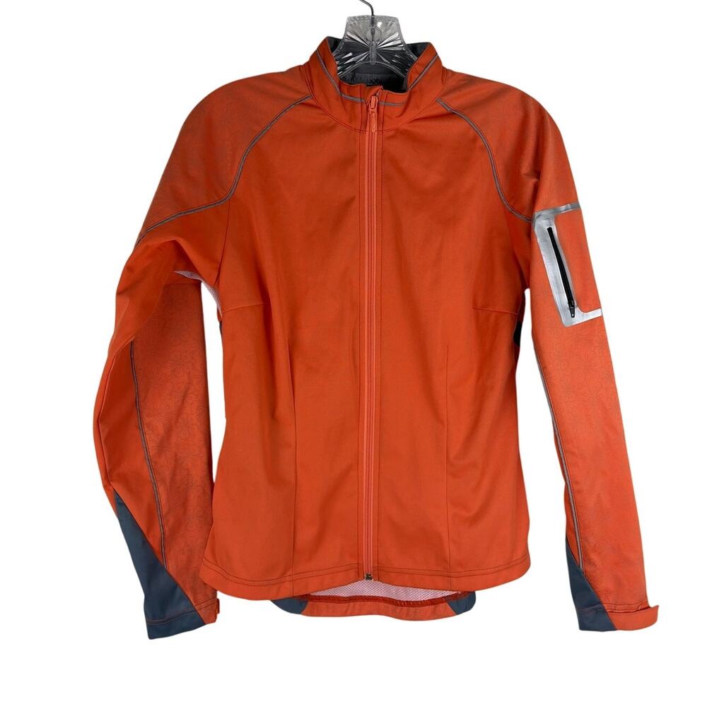 IllumiNITE Womens Full Zip Jacket Size Small Orange Relective Running Outdoor